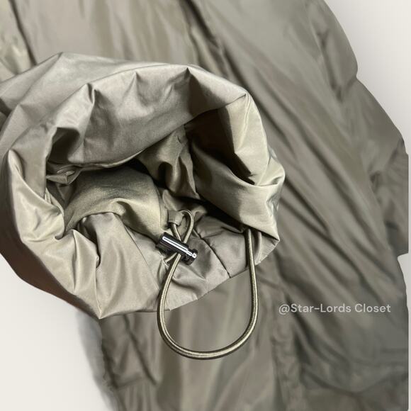 Jenni Kayne Down Long Puffer Coat | XXL Plus Size | Green Feather Winter Jacket - Picture 6 of 12